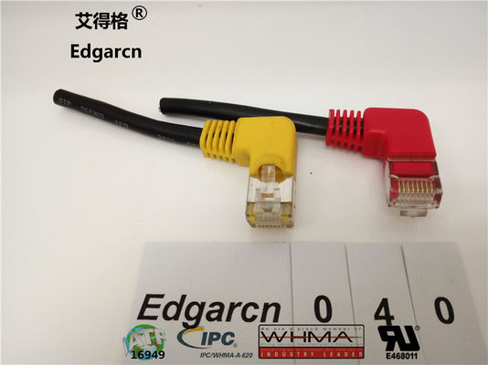 Câble de communication de données de 500mm, câble de réseau de 8p / 8c Cat5 avec l&#39;angle droit